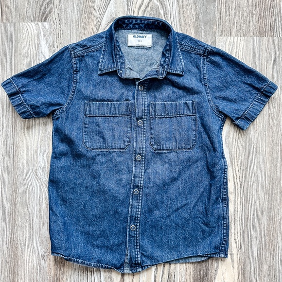Old Navy Boys Denim Short Sleeve Shirt - Picture 1 of 5